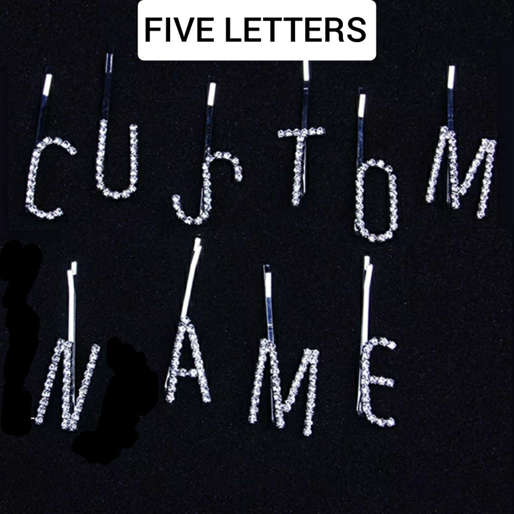 (5 LETTERS) 5⭐ rated  Rhinestone Hair Barrette … - Picture 2 of 5